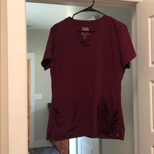 Wine barco one scrub top.  large avail.